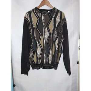 Cellinni Collezione Coogie Style 3D Knit Mens Pullover Sweater Size Medium Wool‎